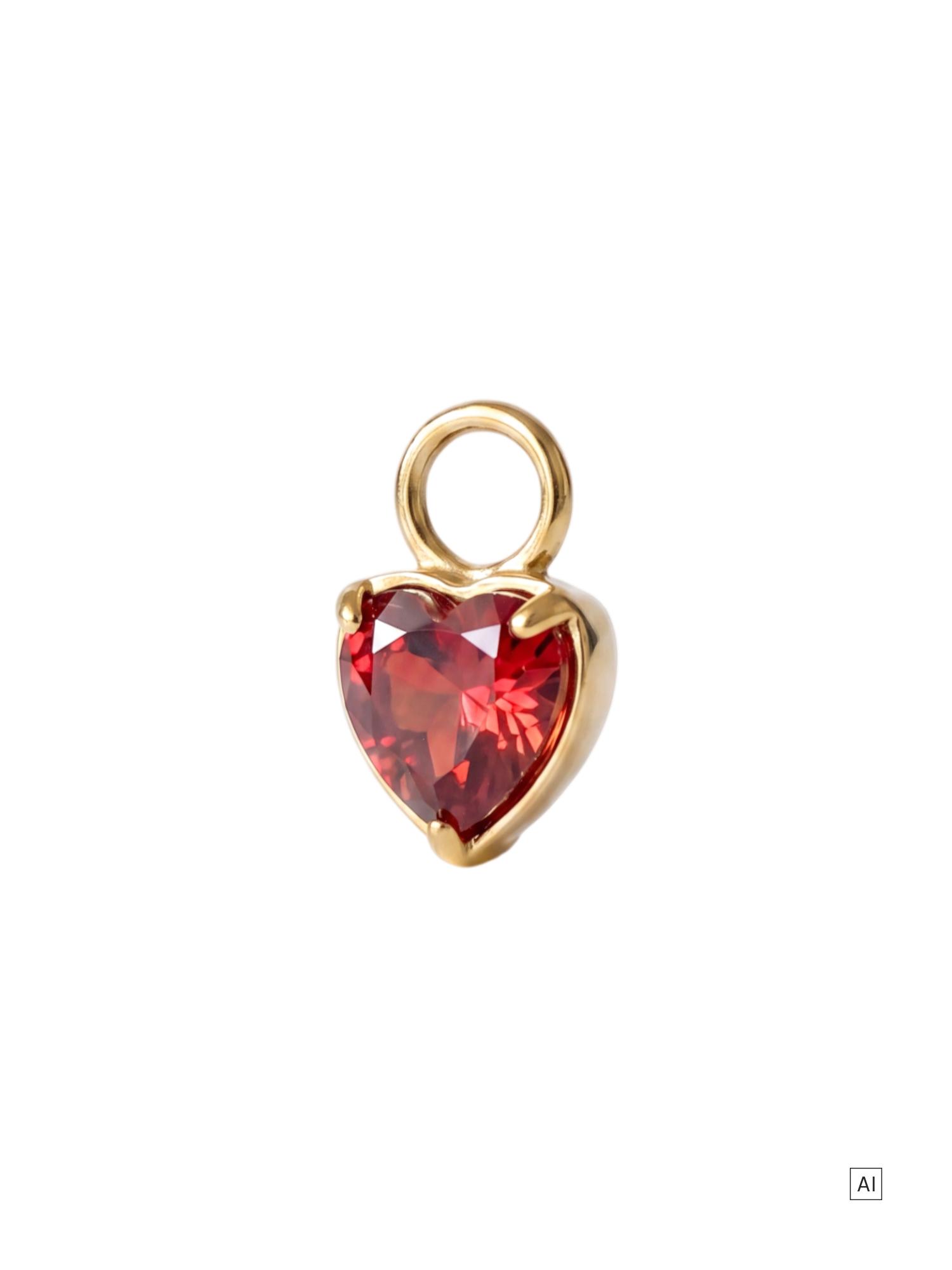 PURELEI Red Heart Ohrring-Charm mit Zirkonia Steinen
