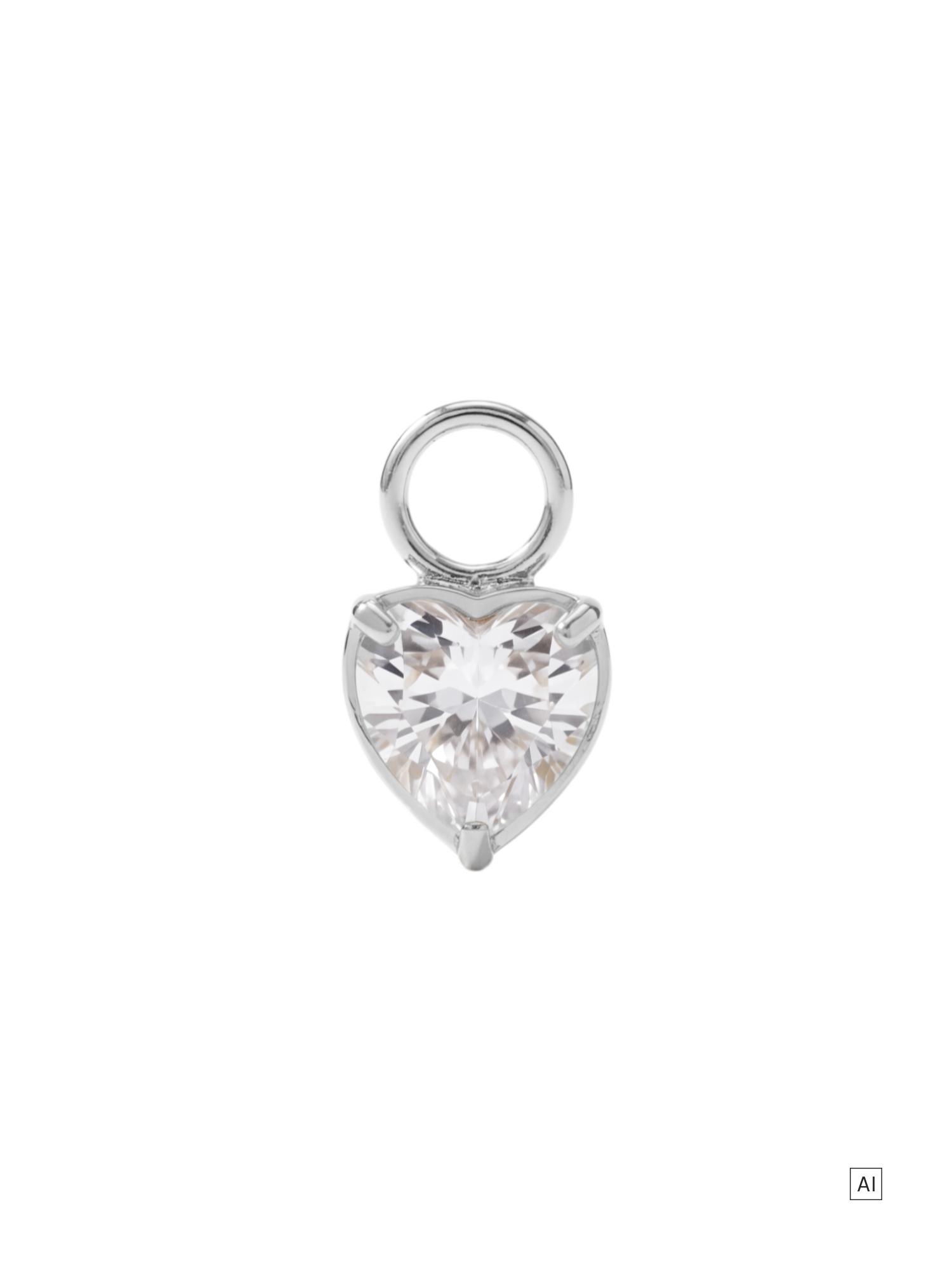 PURELEI White Heart Ohrring-Charm mit Zirkonia Steinen