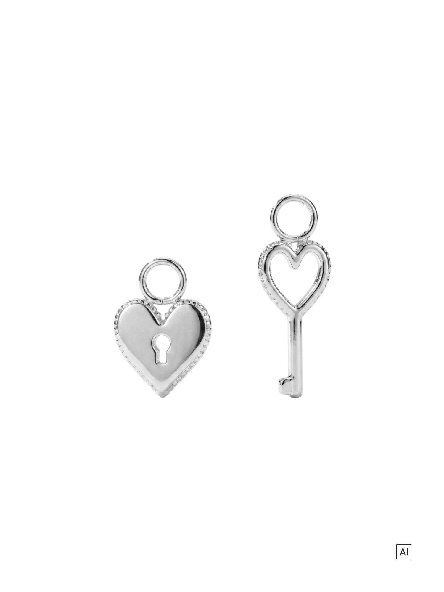 PURELEI Key To My Heart Ohrring-Charm Set