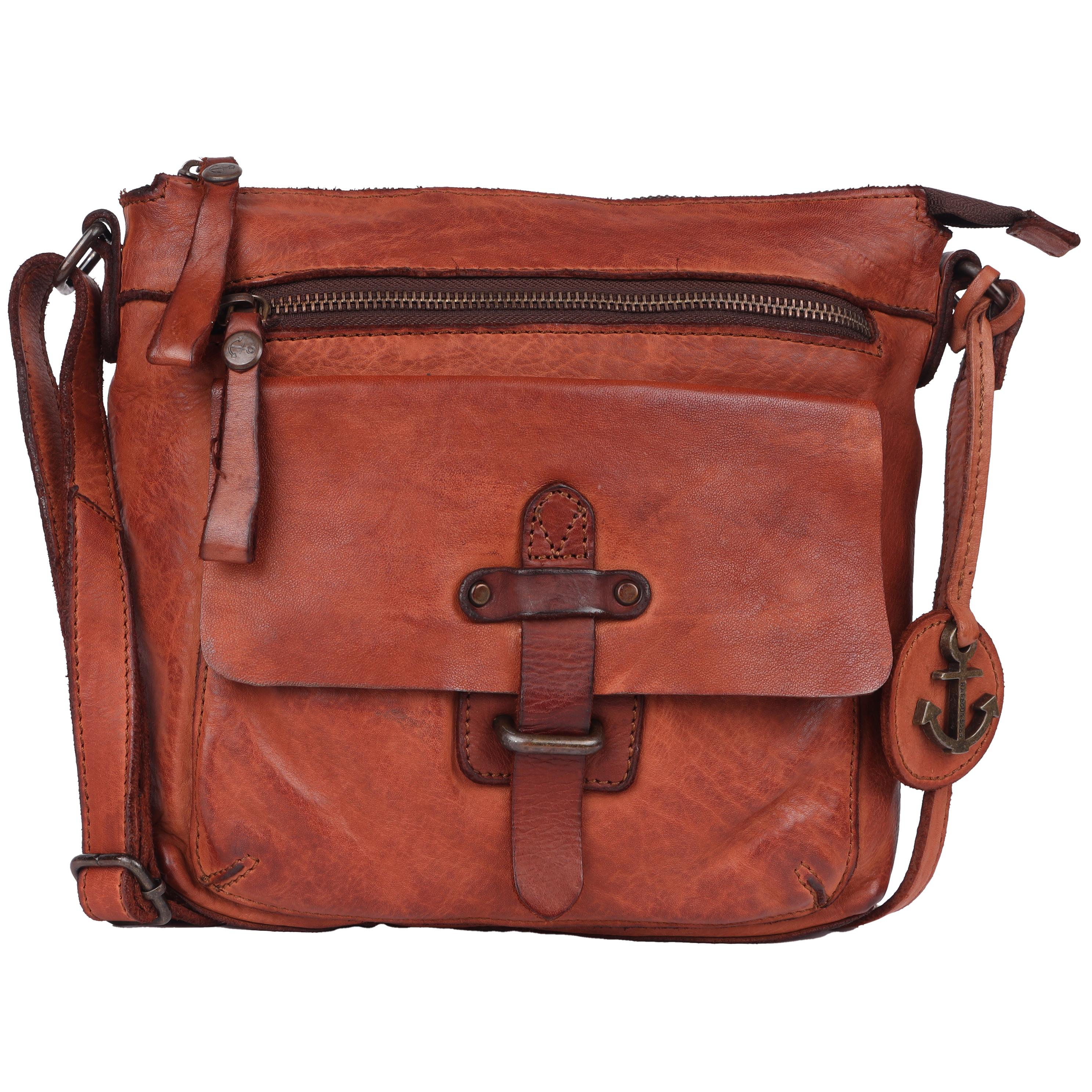 Umhängetasche HARBOUR 2ND "Hayden", Damen, Gr. B/H/T: 23cm x 23cm x 5cm, braun (cognac), Rindsleder, Taschen Umhängetasche, Unisex, Schultertasche,