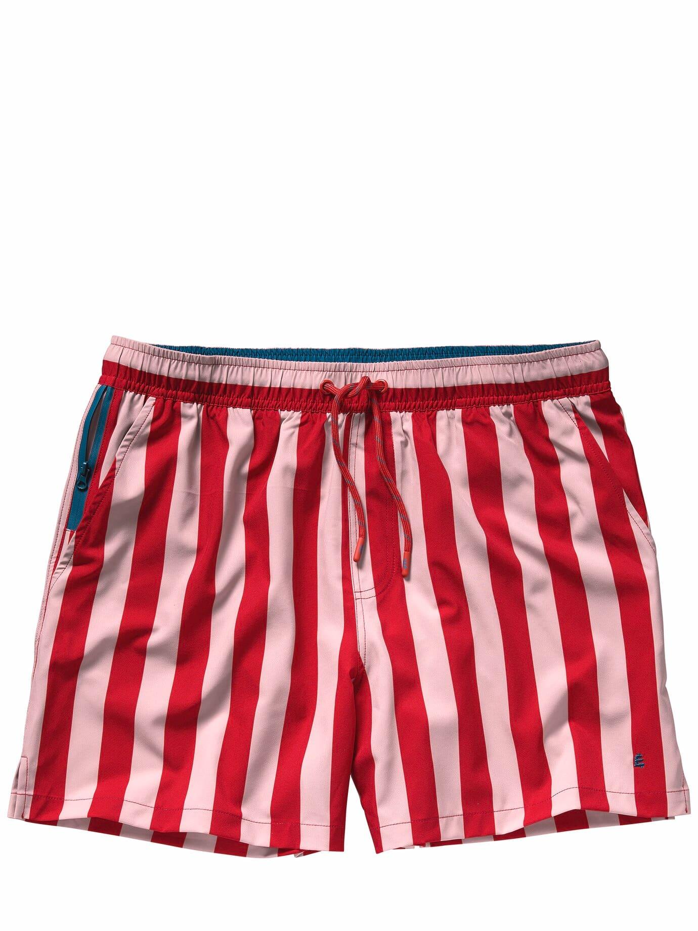 Mey & Edlich Herren Resort-Badeshorts Streifen Rosa 94 % Polyester (recycelt), 6 % Elasthan