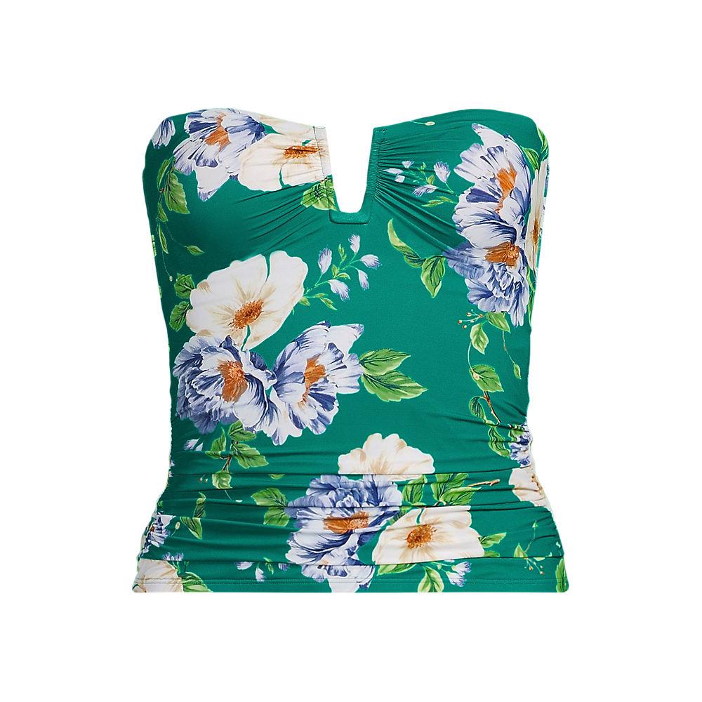 Bandeau-Tankini-Top Slender für Damen in Lang-Größe, Damen, size: regular, Grün, Elasthan/Nylon-Mischung, by Lands' End