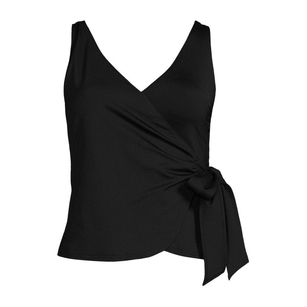 Tankini-Top mit seitlichem Bindeband für Damen, Damen, size: regular, Schwarz, Elasthan/Polyester-Mischung/Nylon-Mischung, by Lands' End