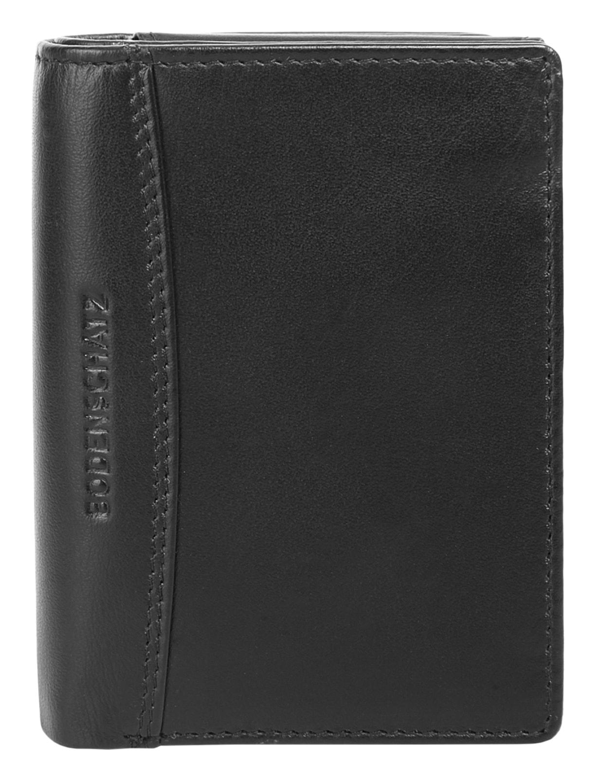 Geldbörse BODENSCHATZ "BODENSCHATZ Herren PRINESS echt Leder", Damen, schwarz, Leder, beschichtet, leicht glänzend, Kleinlederwaren, echt Leder