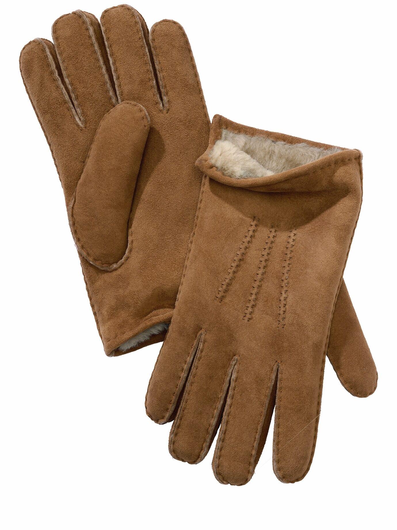 Pearlwood Herren Lammfell-Handschuh Ranfurly Braun 100 % Leder (Schaffell)