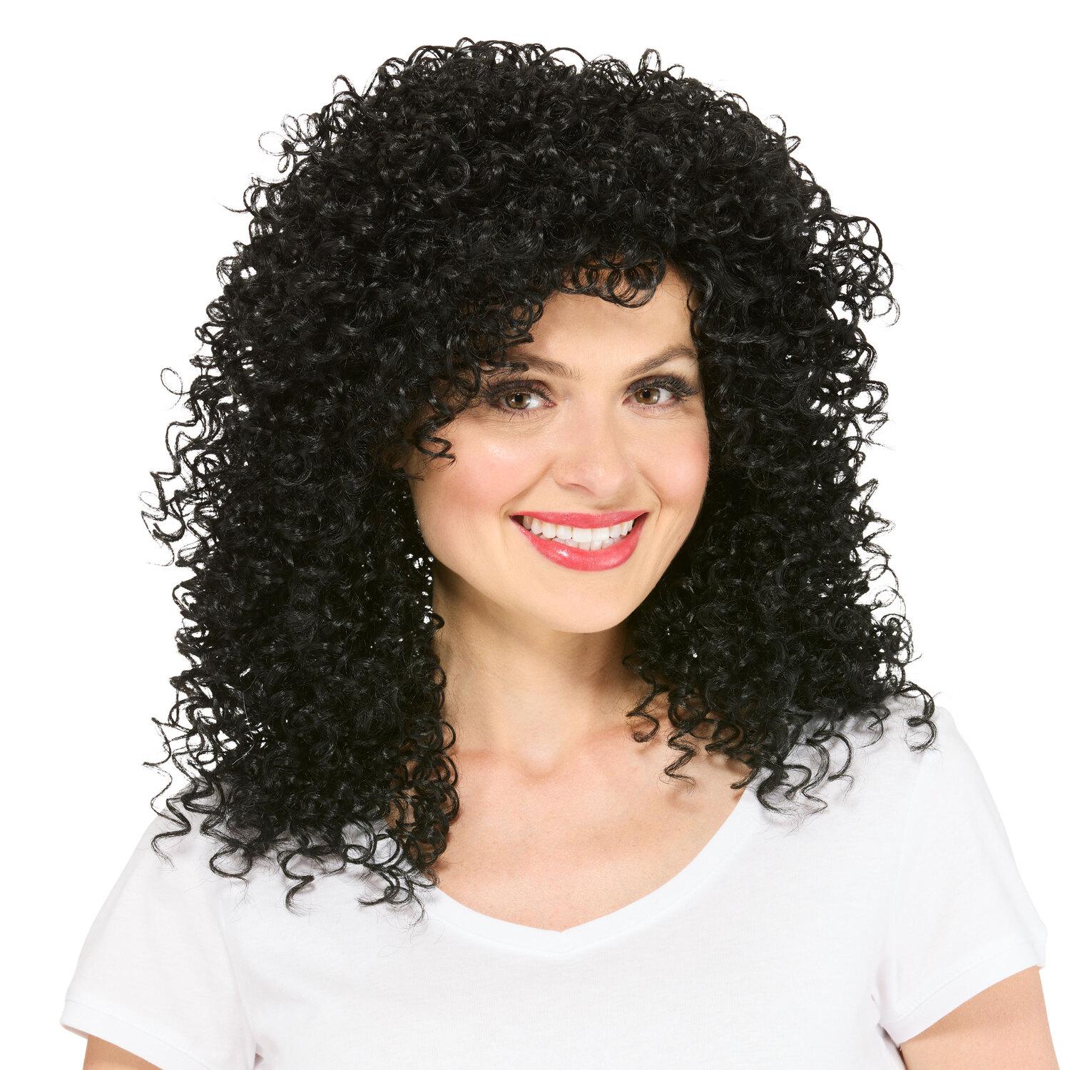 Lockenperücke "Curly", schwarz