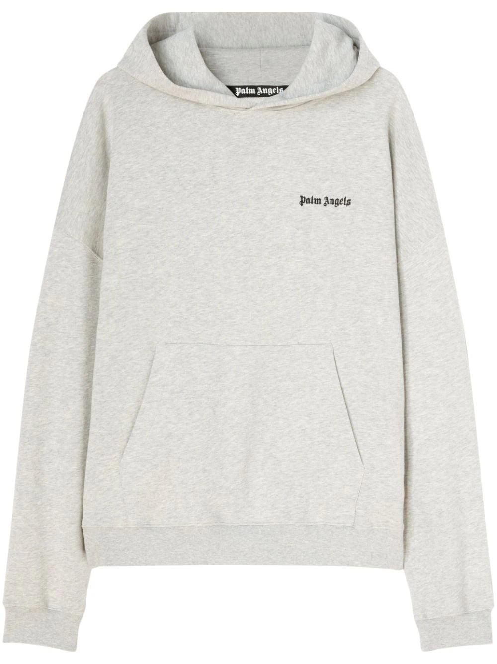 Hoodie met geborduurd logo van Palm Angels in grijs