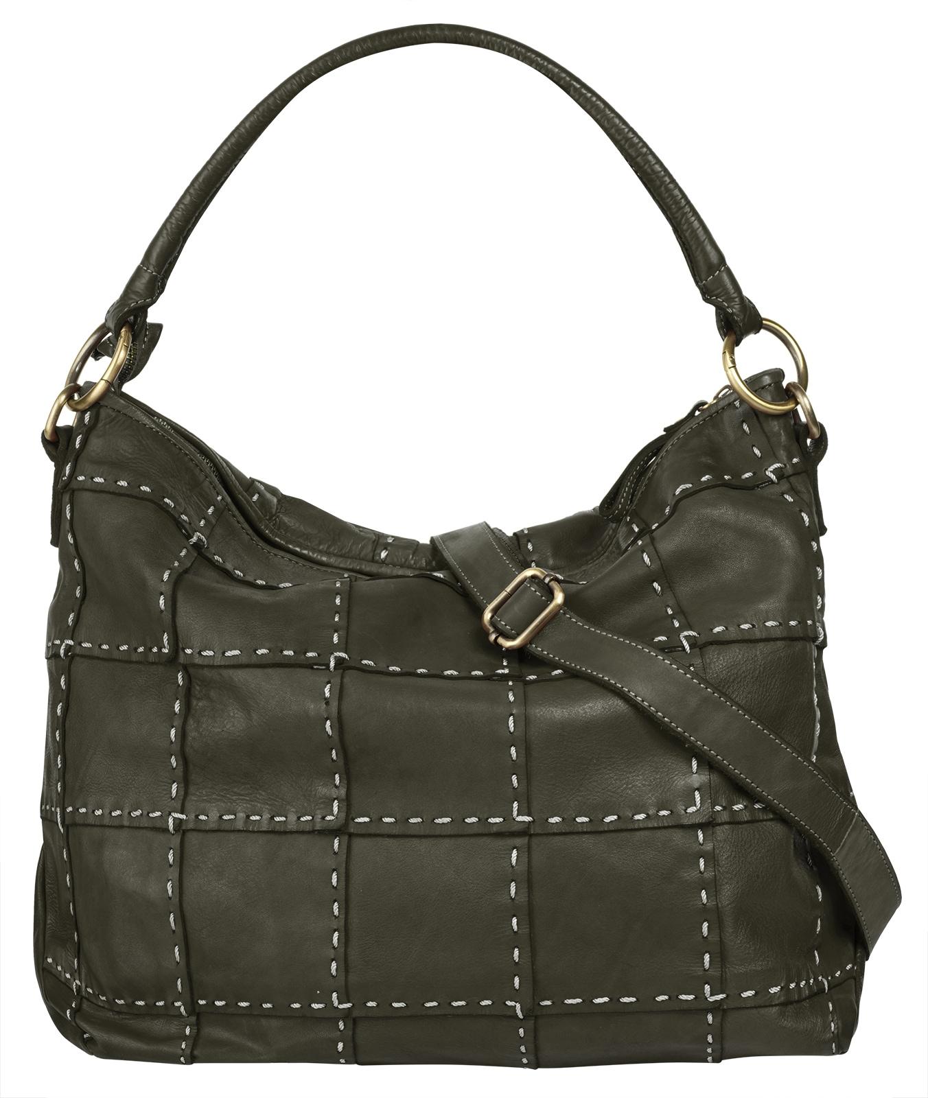 Shopper SAMANTHA LOOK "SAMANTHA LOOK Damen echt Leder, Made in Italy", Damen, Gr. B/H/T: 40cm x 30cm x 7cm onesize, grün, Leder, leicht glänzend,