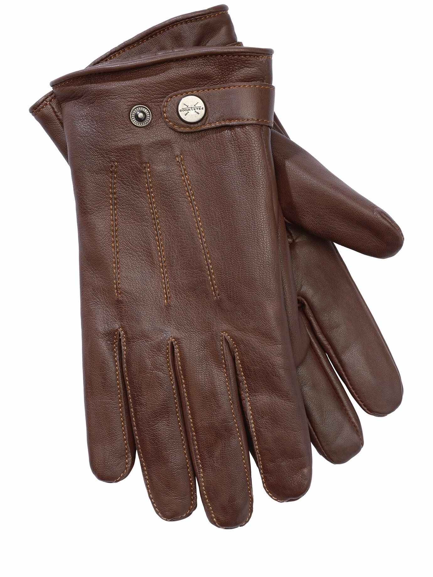 Pearlwood Herren Lederhandschuhe Burton Braun 100 % Schafleder