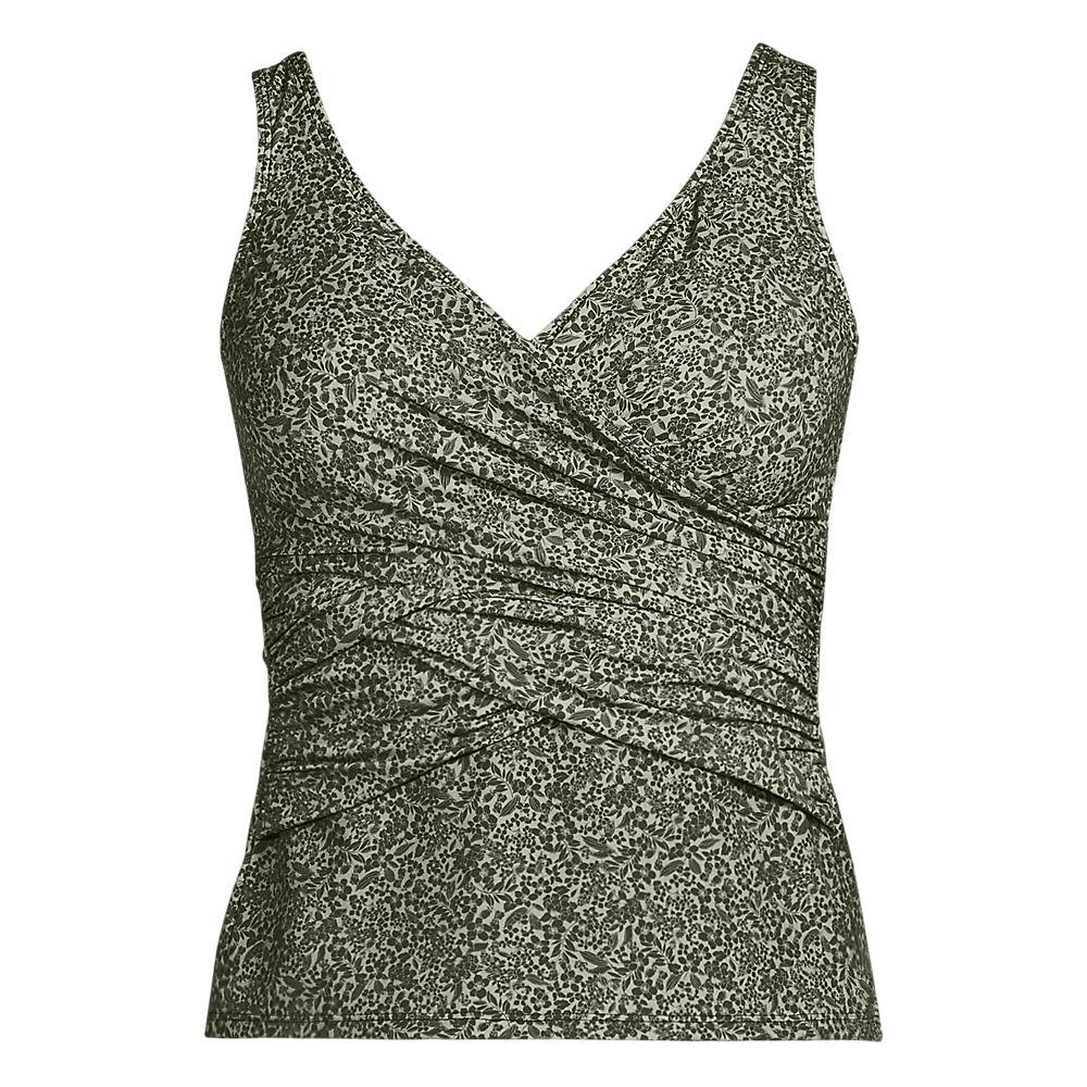 Tankini-Top mit Wickelfront Slender für Damen, Damen, size: regular, Grün, Elasthan/Nylon-Mischung, by Lands' End
