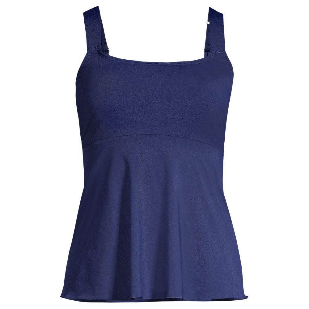 Ausgestelltes Tankinitop mit U-Ausschnitt für Damen, Damen, size: regular, Blau, Elasthan/Polyester-Mischung/Nylon-Mischung, by Lands' End