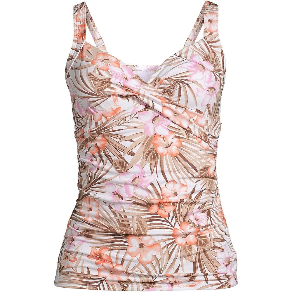 Tankinitop CHLORRESISTENT mit V-Ausschnitt Gemustert für Damen, Damen, size: regular, Gelb, Nylon-Mischung, by Lands' End