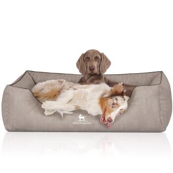 Knuffelwuff Orthopädisches Hundebett Tampa aus laser-gestepptem Kunstleder grau XL