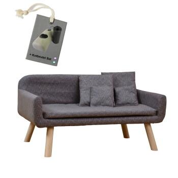 Rohrschneider Hundesofa Hundecouch Chicago mit Gratis-Beigabe grau/ grau