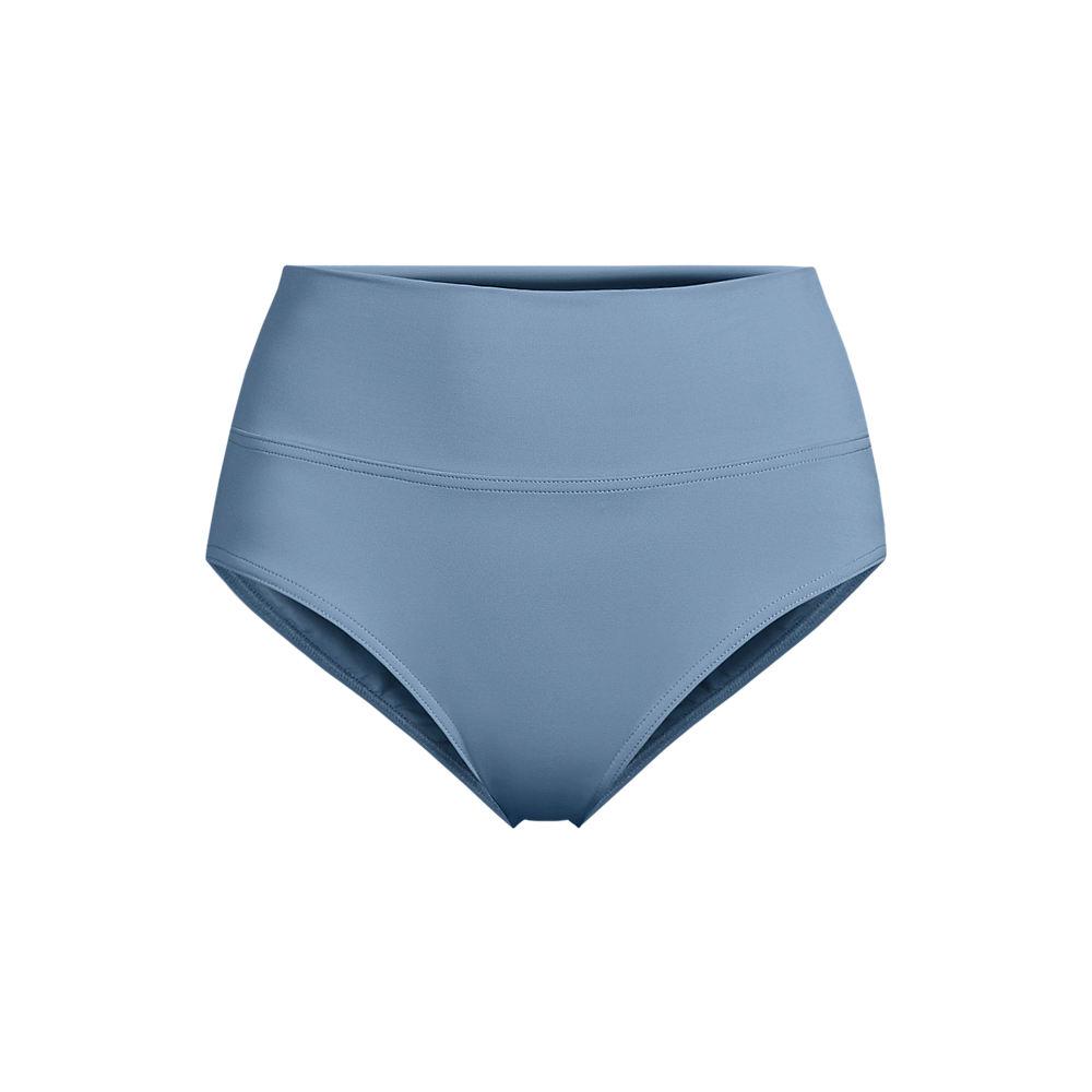Bikinihose zum Umschlagen, High Waist, für Damen, Damen, size: regular, Blau, Nylon-Mischung, by Lands' End