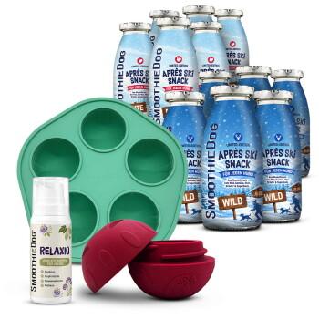 SmoothieDog Hundesmoothie + Schleckball + Relaxio Wild und Pute 12x250 g