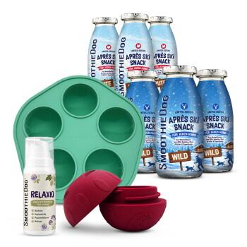 SmoothieDog Hundesmoothie + Schleckball + Relaxio Wild und Pute 6x250 g