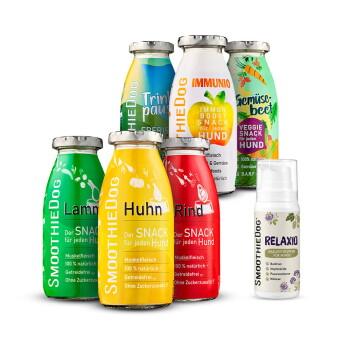 SmoothieDog Hundesmoothie & Relaxio Bundle Rind, Huhn und Lamm