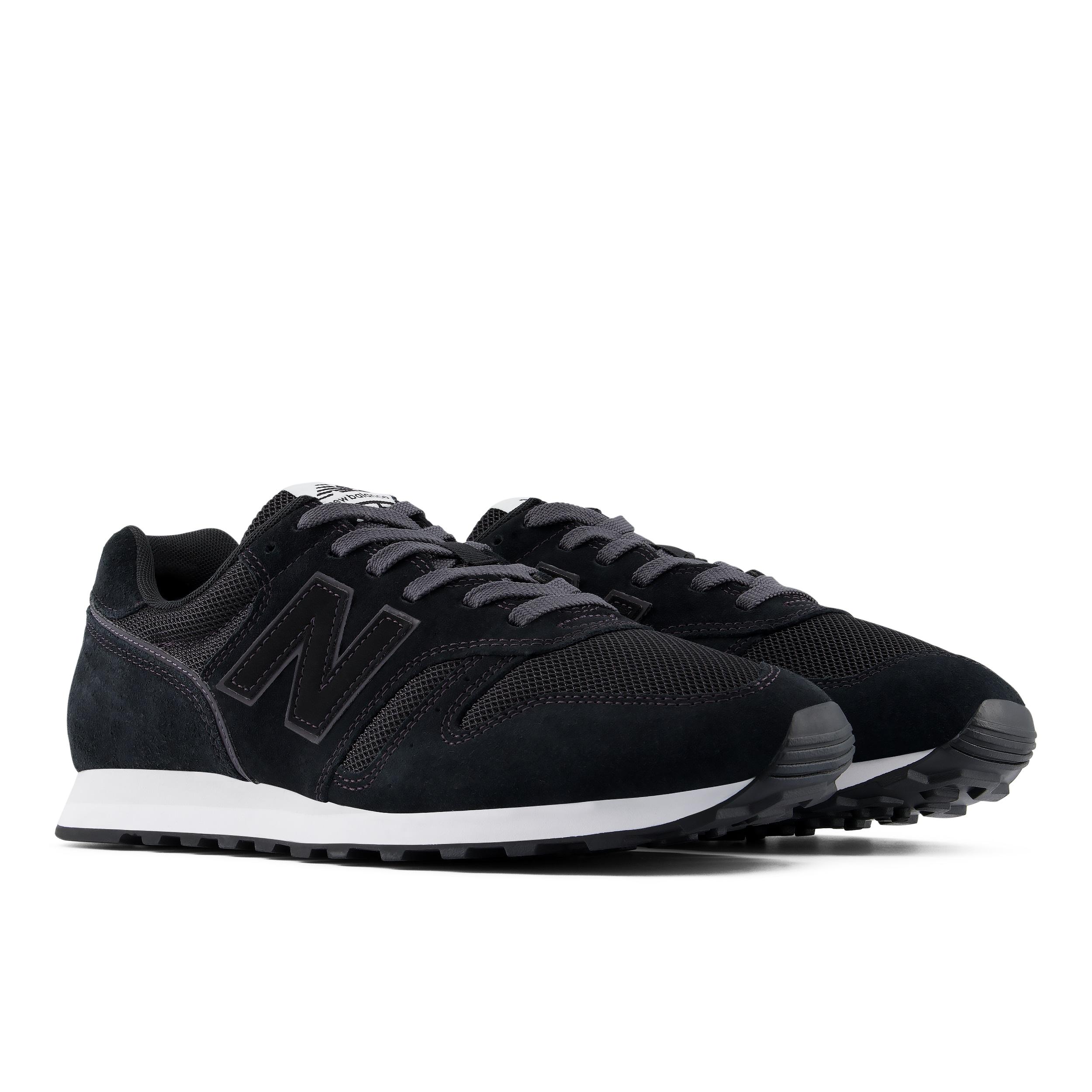 Sneaker NEW BALANCE "373", Herren, Gr. 47,5, schwarz (magnet, grau matter), Leder, Textil, Schuhe Sneaker