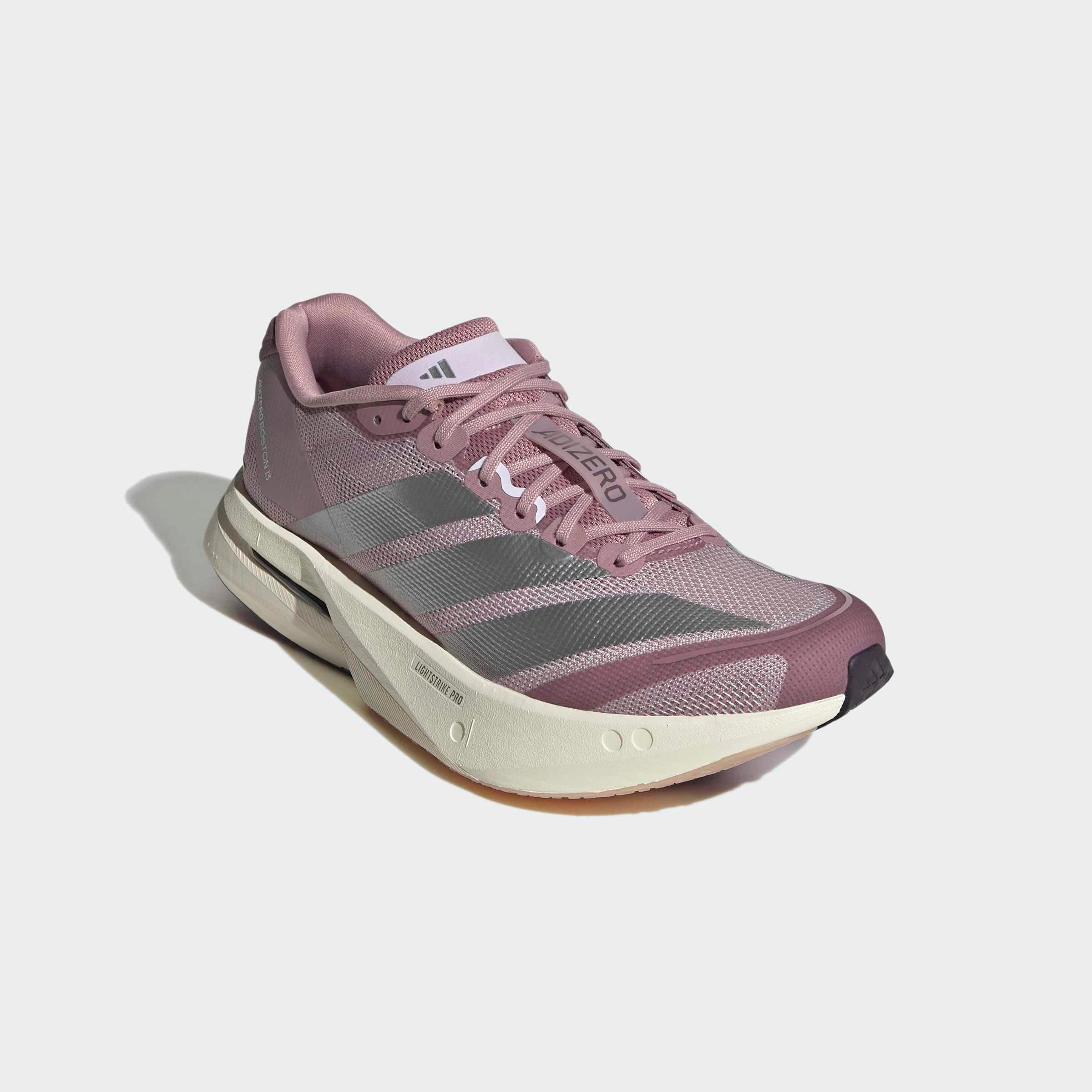Laufschuh ADIDAS PERFORMANCE "ADIZERO BOSTON 13", Damen, Gr. 41, rosa (magic mauve, silber metallic, ice lavender), Textil, Schuhe Laufschuh, superleichte Zwischensohle mit Energyrods