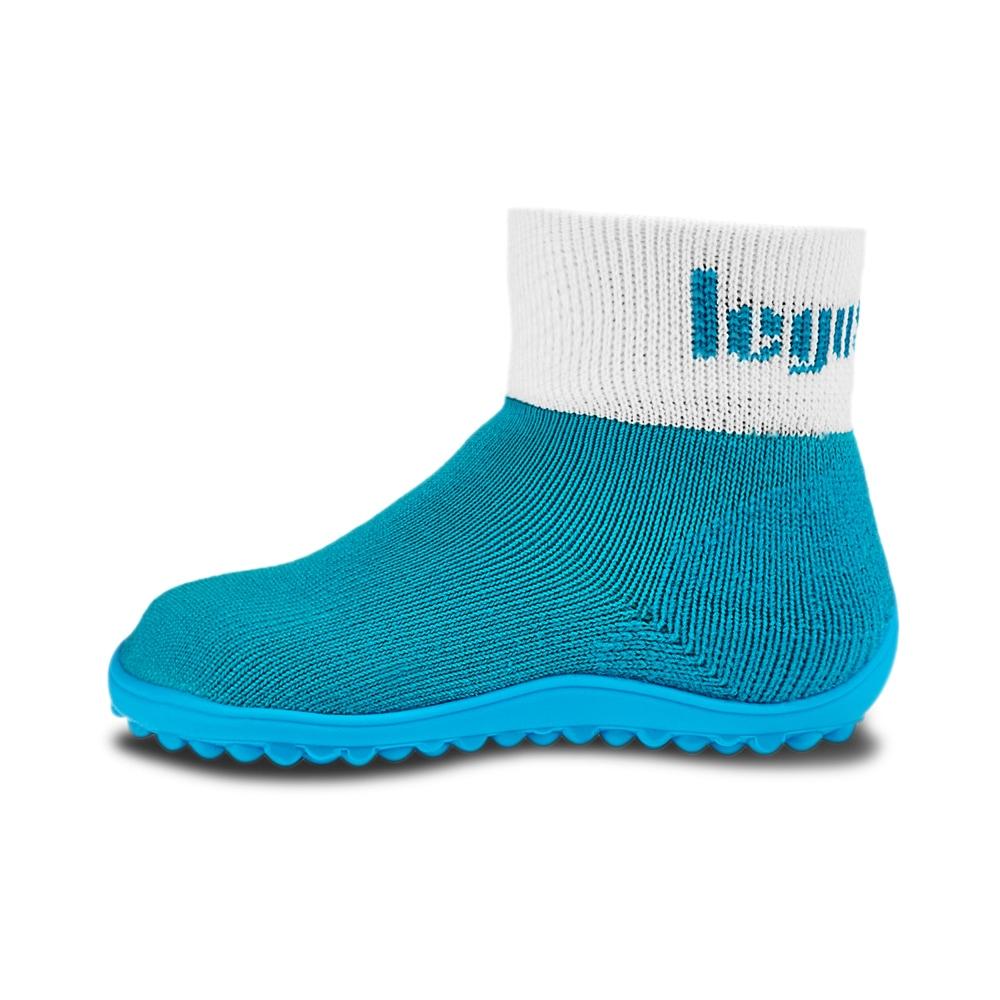 Barfußschuh LEGUANO "LEGUANITO", Mädchen, Gr. 30/31, ungefüttert, blau (türkis), Textil, Schuhe Barfußschuh Schlupfboots, Schlupschuh, Freizeitschuh, Hausschuh fördert optimal den Laufprozess