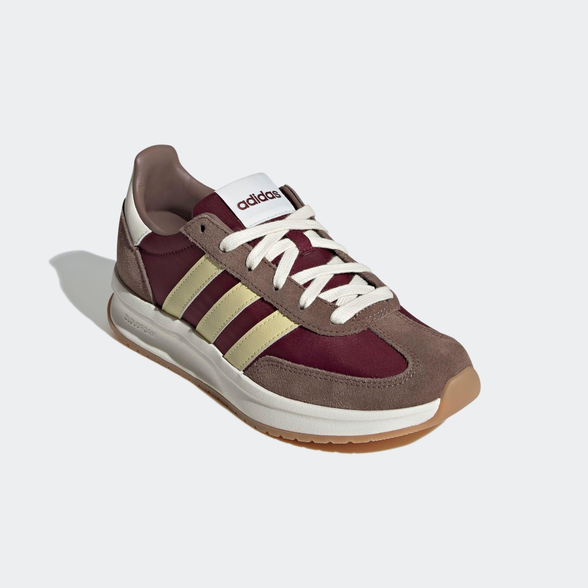 Sneaker ADIDAS SPORTSWEAR "RUN 70S 2.0", Damen, Gr. 41, gelb (maroon, powder gelb, earth strata), Leder, Textil, Schuhe Sneaker, inspiriert vom Design des SL72