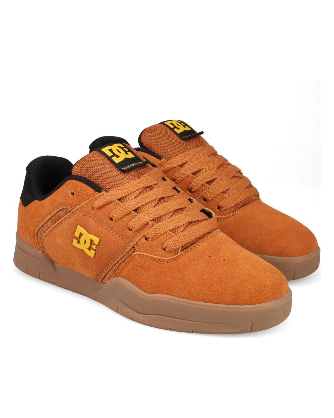 Schnürschuh DC SHOES "Central", Herren, Gr. 9, orange (camel, gum), Obermaterial: Leder / Futter: Textil / Außensohle: Gummi., Schuhe Schnürschuh