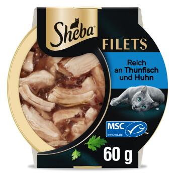 Sheba Filets Nassfutter Katze Thunfisch und Huhn 32x60 g